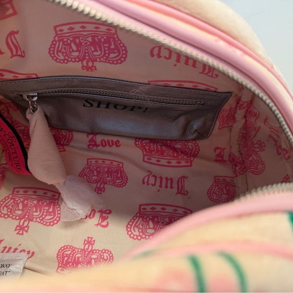 VTG Juicy Couture Cherry Zip Handbag - Pink Shoulder Purse - Picture 4 of 7